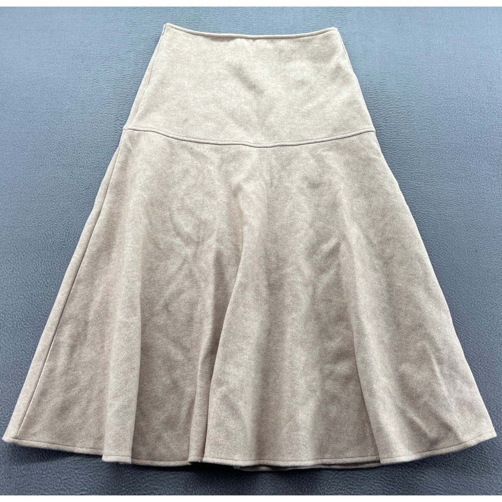 OGL Move Skirt Women's Size M Tan Oatmeal High Waisted A-Line Midi Skirt NWT
